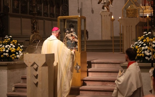 Gnadenbild des Würzburger Käppele an vorübergehendem Standort in Sankt Burkard